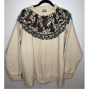 Mobaco Cottons VTG Sweatshirt Aztec Egyptian Print